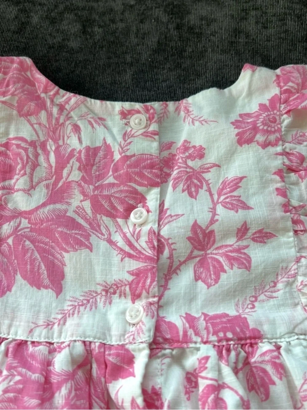 Baby Gap Girls Pink Roses Dress with Bloomers Size 12-18 Months
